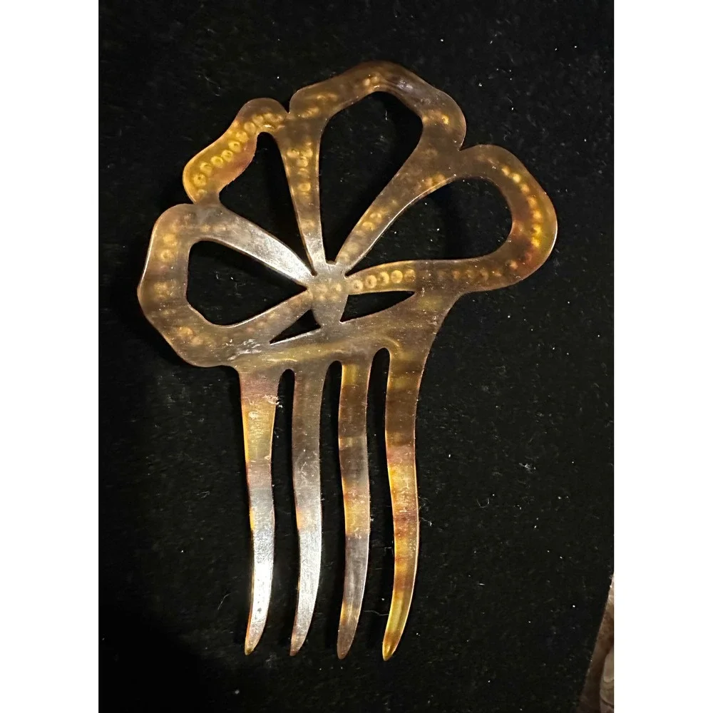 Art Deco Celluloid & Rhinestone Hair Comb